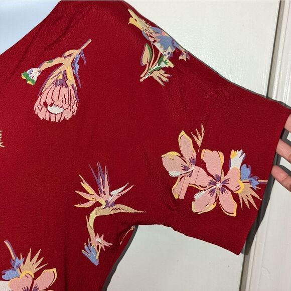 Madewell Fall Maroon Floral Dress Size XS Please see measurements ↙️ - Picture 4 of 5